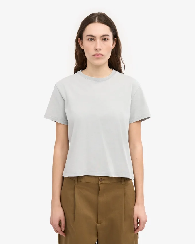 Bio-T-Shirt im Boxy-Crop-Stil – Faded Grey