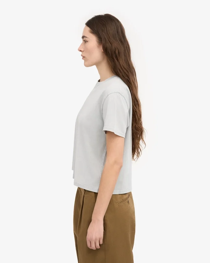 Bio-T-Shirt im Boxy-Crop-Stil – Faded Grey
