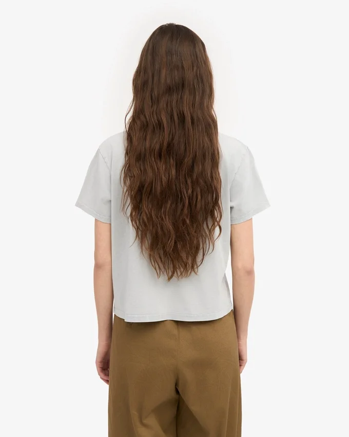 Bio-T-Shirt im Boxy-Crop-Stil – Faded Grey