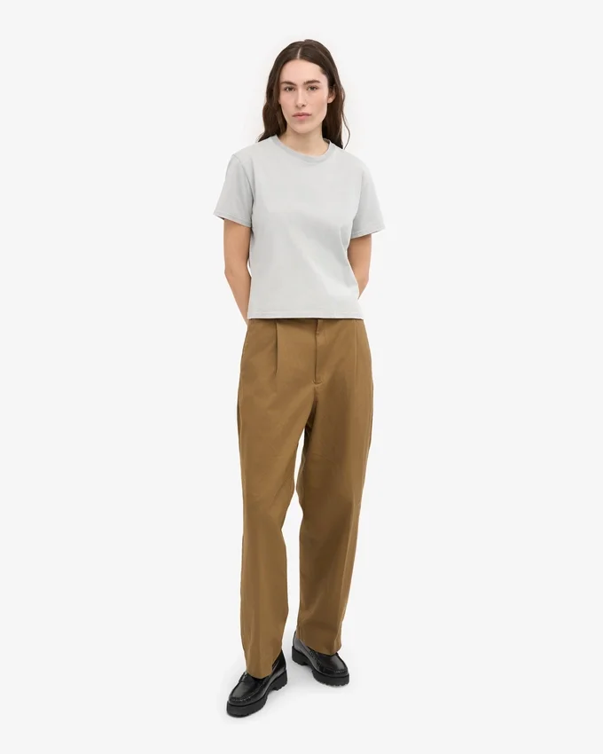 Bio-T-Shirt im Boxy-Crop-Stil – Faded Grey