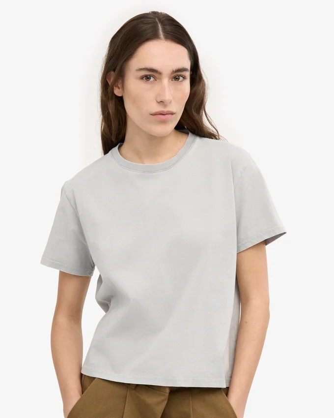 Bio-T-Shirt im Boxy-Crop-Stil – Faded Grey