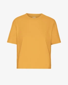 Bio-T-Shirt mit geradem, kurz geschnittenem Schnitt – gebranntes Gelb