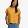Bio-T-Shirt mit geradem, kurz geschnittenem Schnitt – gebranntes Gelb