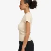 Bio-T-Shirt mit Rippmuster – Elfenbeinweiß