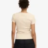 Bio-T-Shirt mit Rippmuster – Elfenbeinweiß