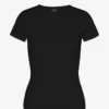 Bio-T-Shirt mit Rippmuster – Tiefschwarz