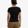 Bio-T-Shirt mit Rippmuster – Tiefschwarz