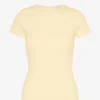 Bio-T-Shirt mit Rippmuster – Zartgelb