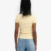 Bio-T-Shirt mit Rippmuster – Zartgelb