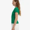 Bio-T-Shirt mit Rippstrick – Kellygrün