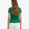 Bio-T-Shirt mit Rippstrick – Kellygrün