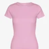 Bio-T-Shirt mit Rippstrick – Kirschblüte