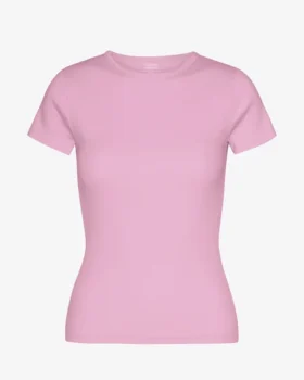 Bio-T-Shirt mit Rippstrick – Kirschblüte