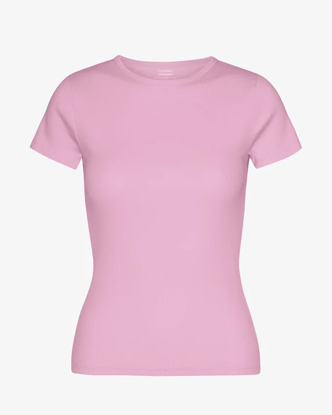 Bio-T-Shirt mit Rippstrick – Kirschblüte