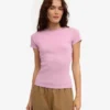 Bio-T-Shirt mit Rippstrick – Kirschblüte