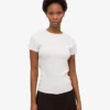 Bio-T-Shirt mit Rippstrick – Schneeweiß meliert