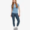 Bio-T-Shirt mit Rippstrick – Seaside Blue