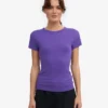 Bio-T-Shirt mit Rippstrick – Ultraviolett