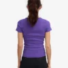 Bio-T-Shirt mit Rippstrick – Ultraviolett