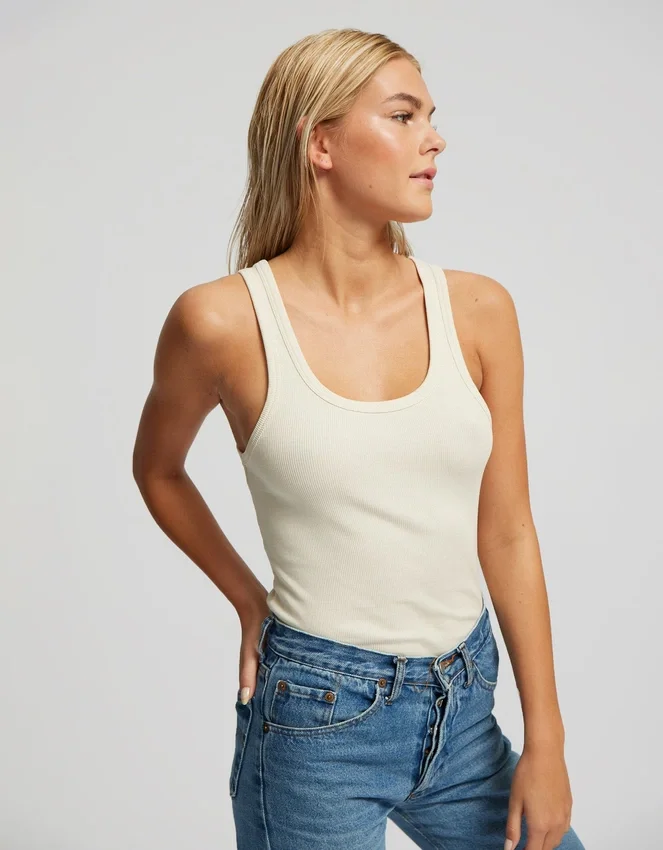Bio-Tanktop für Damen – kaffeefarben