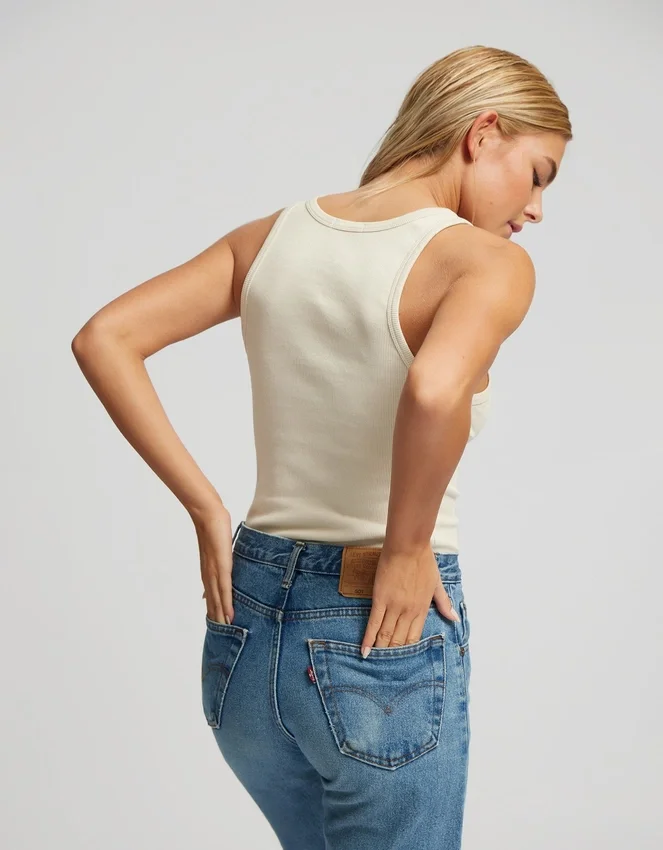 Bio-Tanktop für Damen – kaffeefarben