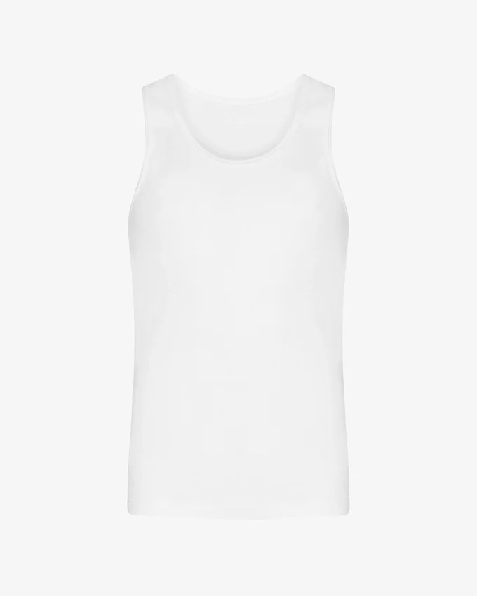 Bio-Tanktop mit Rippenstruktur – Optisches Weiß