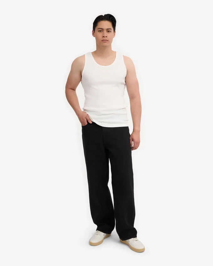 Bio-Tanktop mit Rippenstruktur – Optisches Weiß