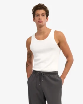 Bio-Tanktop mit Rippenstruktur – Optisches Weiß