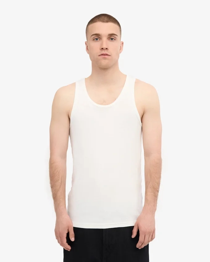 Bio-Tanktop mit Rippenstruktur – Optisches Weiß