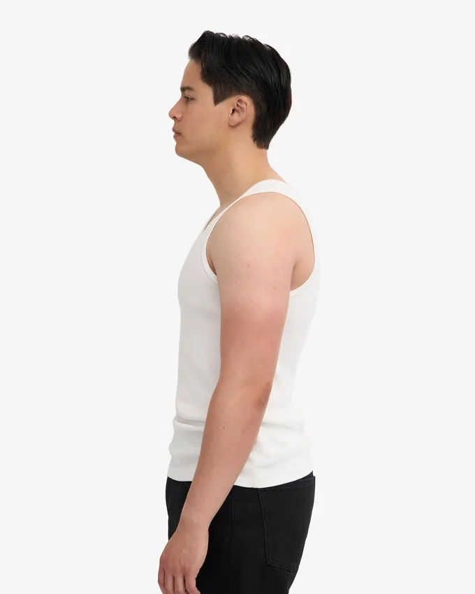 Bio-Tanktop mit Rippenstruktur – Optisches Weiß
