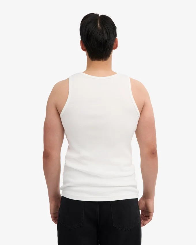 Bio-Tanktop mit Rippenstruktur – Optisches Weiß