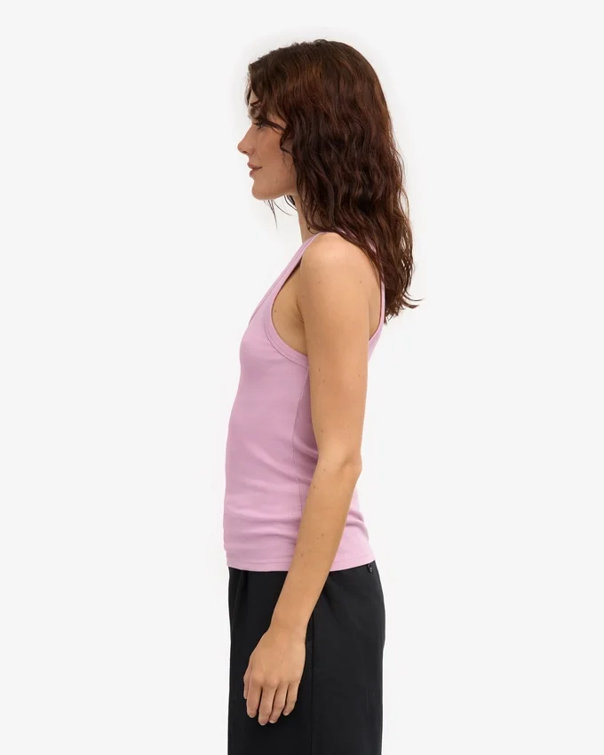 Bio-Tanktop mit Rippstrick für Damen – Kirschblüte
