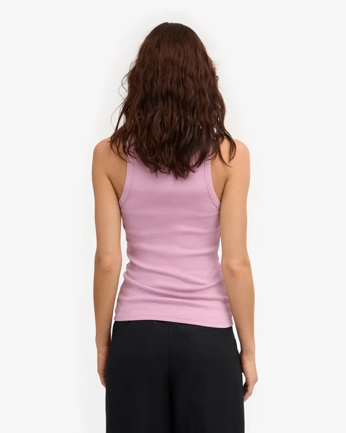 Bio-Tanktop mit Rippstrick für Damen – Kirschblüte