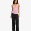 Bio-Tanktop mit Rippstrick für Damen – Kirschblüte