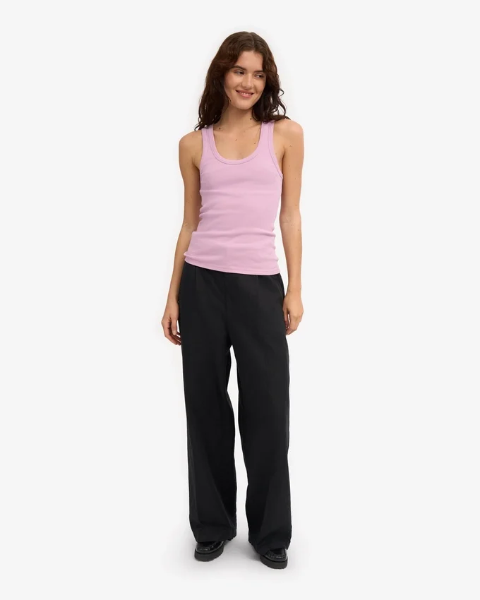 Bio-Tanktop mit Rippstrick für Damen – Kirschblüte