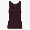 Bio-Tanktop mit Rippstrick für Damen – Oxblood-Rot