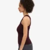 Bio-Tanktop mit Rippstrick für Damen – Oxblood-Rot