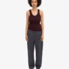 Bio-Tanktop mit Rippstrick für Damen – Oxblood-Rot