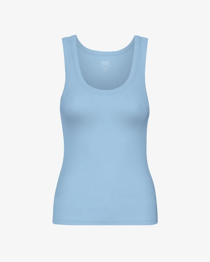 Bio-Tanktop mit Rippstrick für Damen – Seaside Blue