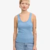 Bio-Tanktop mit Rippstrick für Damen – Seaside Blue