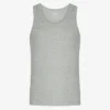 Bio-Tanktop mit Rippstrick – Meliertes Grau