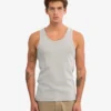 Bio-Tanktop mit Rippstrick – Meliertes Grau