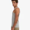 Bio-Tanktop mit Rippstrick – Meliertes Grau