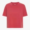 Boxy Crop-T-Shirt aus Bio-Baumwolle – Ausgewaschenes Rot