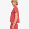 Boxy Crop-T-Shirt aus Bio-Baumwolle – Ausgewaschenes Rot