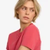 Boxy Crop-T-Shirt aus Bio-Baumwolle – Ausgewaschenes Rot