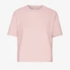 Boxy Crop-T-Shirt aus Bio-Baumwolle – Blassrosa