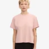 Boxy Crop-T-Shirt aus Bio-Baumwolle – Blassrosa