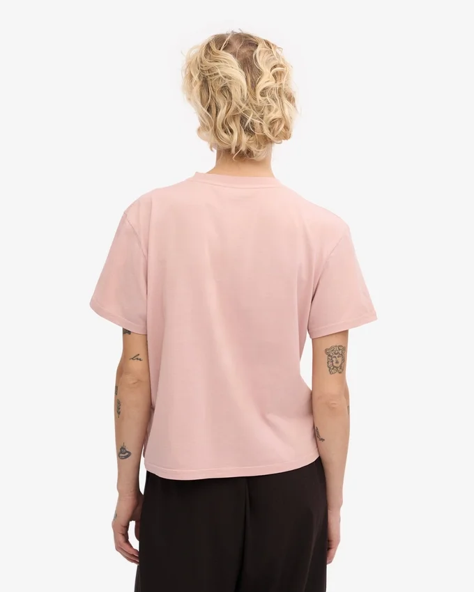Boxy Crop-T-Shirt aus Bio-Baumwolle – Blassrosa