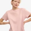 Boxy Crop-T-Shirt aus Bio-Baumwolle – Blassrosa